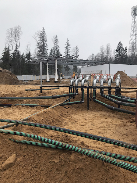 Обратная засыпка технологических трубопроводов в резервуарном парке